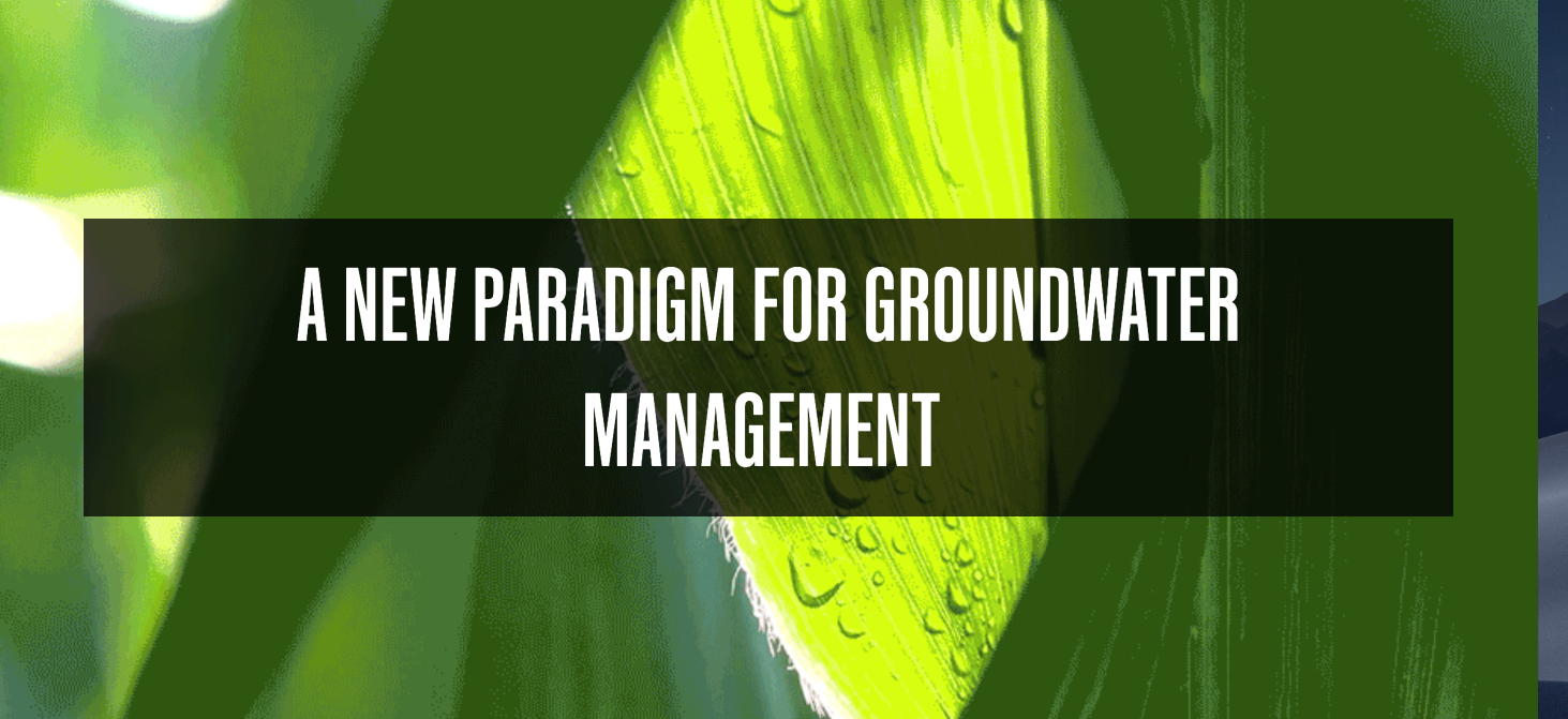 new paradigm for groundwater management